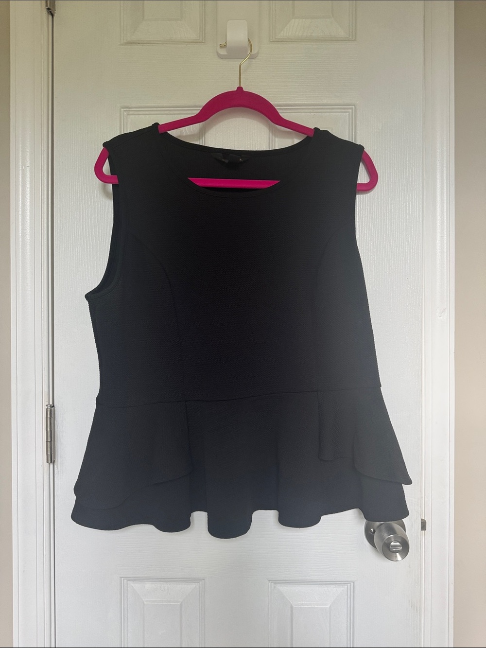 Black Sleeveless Peplum Top - Brand Unspecified